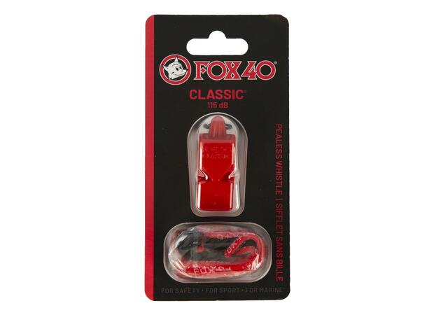 ST FOX40 Classic Whistle Rød OS Dommerfløyte med snor 