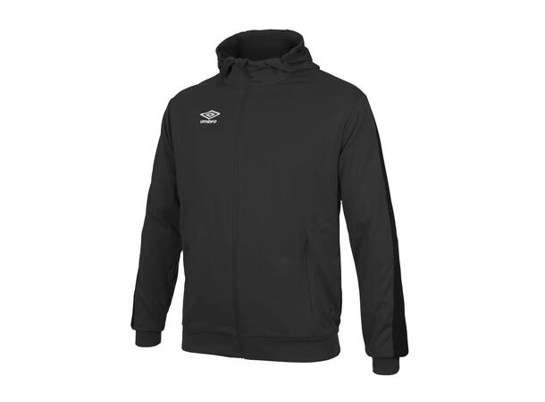 UMBRO Flex Full Zip Hood J Sort 128 Jakke med hette i resirkulert polyester 