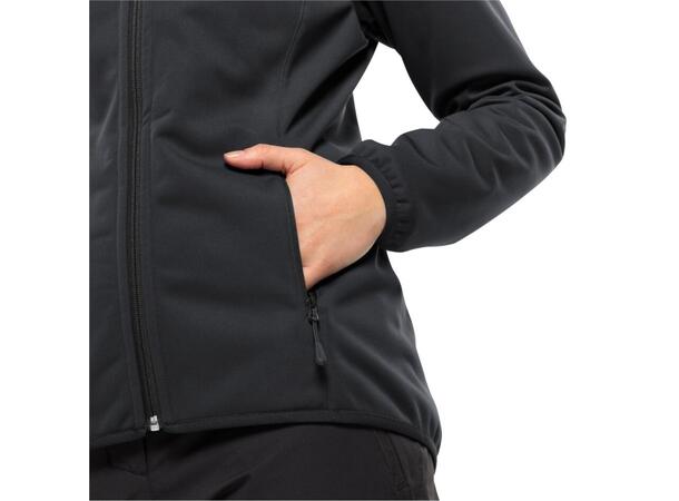 JW Windhain Hoody W Sort M Jack Wolfskin Softshell hettejakke dame 