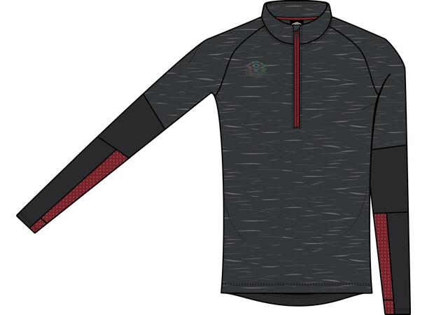 UMBRO Pro Tr Half Zip Top, Sort M Treningsgenser med 1/4 glidelås 