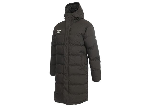 UMBRO Long Coach Jacket Sort XXL Funksjonell lang vattert klubbjakke 