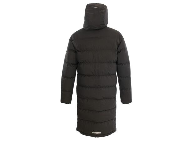 UMBRO Long Coach Jacket Sort XXL Funksjonell lang vattert klubbjakke 