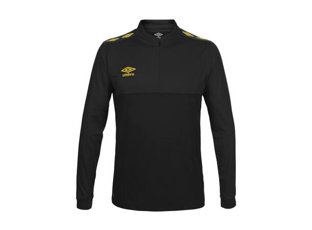 UMBRO UX Pro Half Zip Jr Sort/Gul 152 Treningsgenser med glidelås til junior 