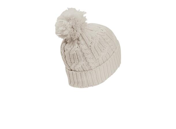JW Pompom Beanie Beige OS Jack Wolfskin vindtett strikkelue 