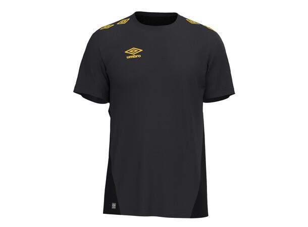 UMBRO UX Pro Trn Tee Jr Sort/Gul 164 Teknisk trenings t-skjorte junior 