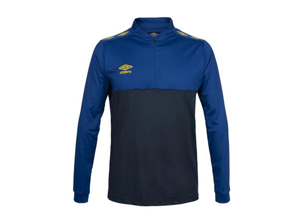 UMBRO UX Pro Half Zip Jr Blå/Gul 152 Treningsgenser med glidelås til junior 