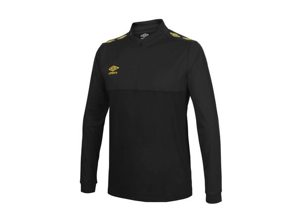 UMBRO UX Pro Half Zip Jr Sort/Gul 164 Treningsgenser med glidelås til junior 
