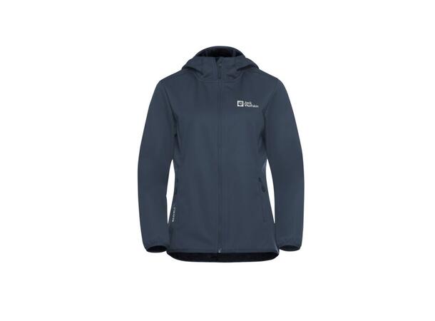 JW Windhain Hoody W Marine M Jack Wolfskin Softshell hettejakke dame 