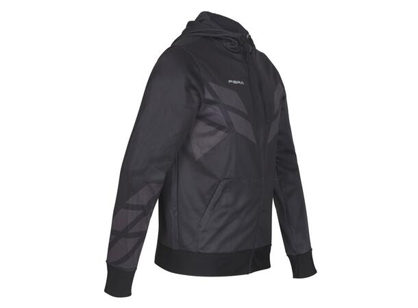 FIBRA Sync Hood Zip Sort S Hettejakke med børstet innside 