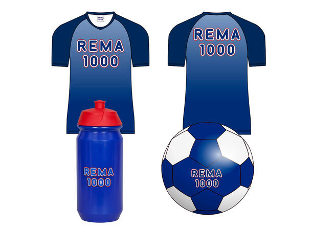Rema 1000 Fotballlpakke - Alder.12-15 År 15 Fotballer-15 Drikkeflasker-15 Drakt