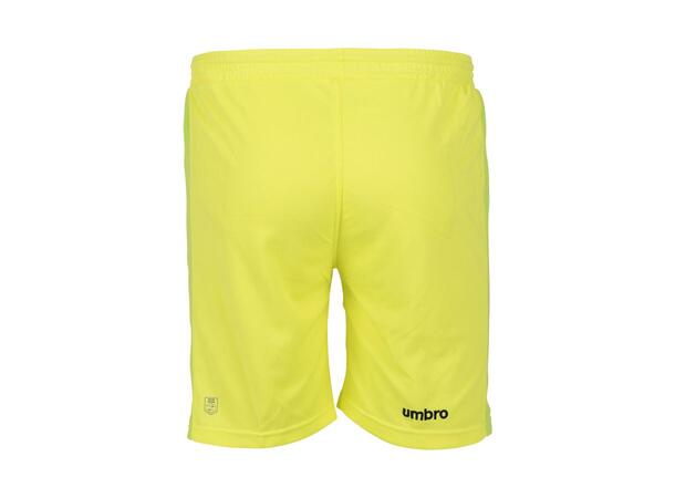 UMBRO UX Elite Keeper Shorts Neongul 164 Junior keepershorts med padding i siden 