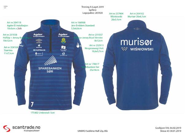 LOGOP Jerv Spillere Halfzip Logopakke Jerv Spillergenser m/tall 