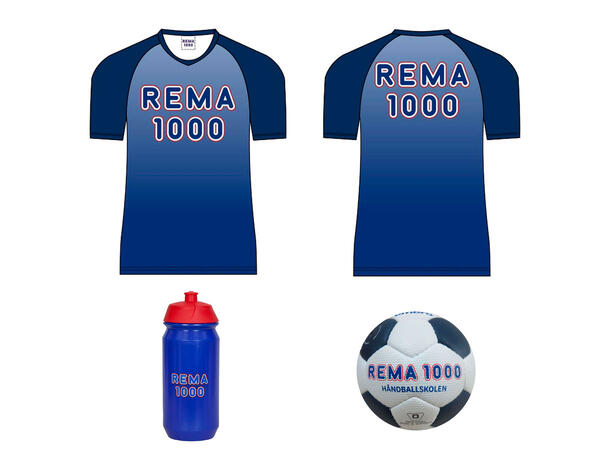 Rema 1000 Håndballpakke - Alder.7-11 År 10 Håndballer-10 Drikkeflasker- 10 Drakt