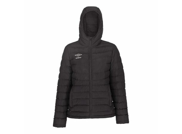 UMBRO Core Padded Jkt W Sort 40 Vattert jakke med hette til damer 